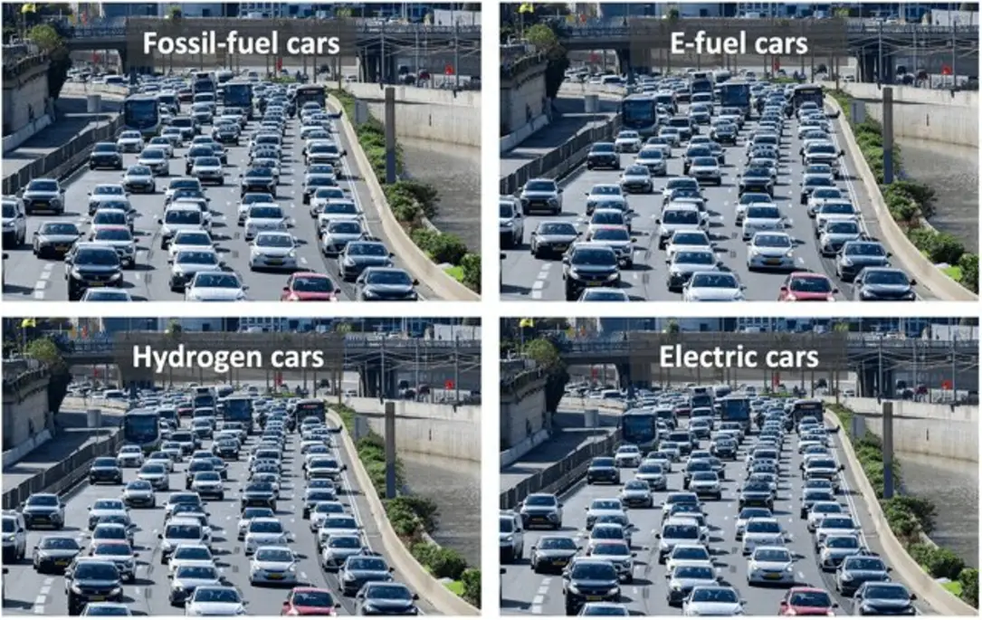This meme is a visual representation of the different types of cars, with each type of car represented by a single car. The text "Fossil-fuel cars", "E-fuel cars", "Hydrogen cars", and "Electric cars" are written above their respective cars. The meme is likely meant to be humorous, implying that all cars are the same and that the different types of cars are just different names for the same thing.